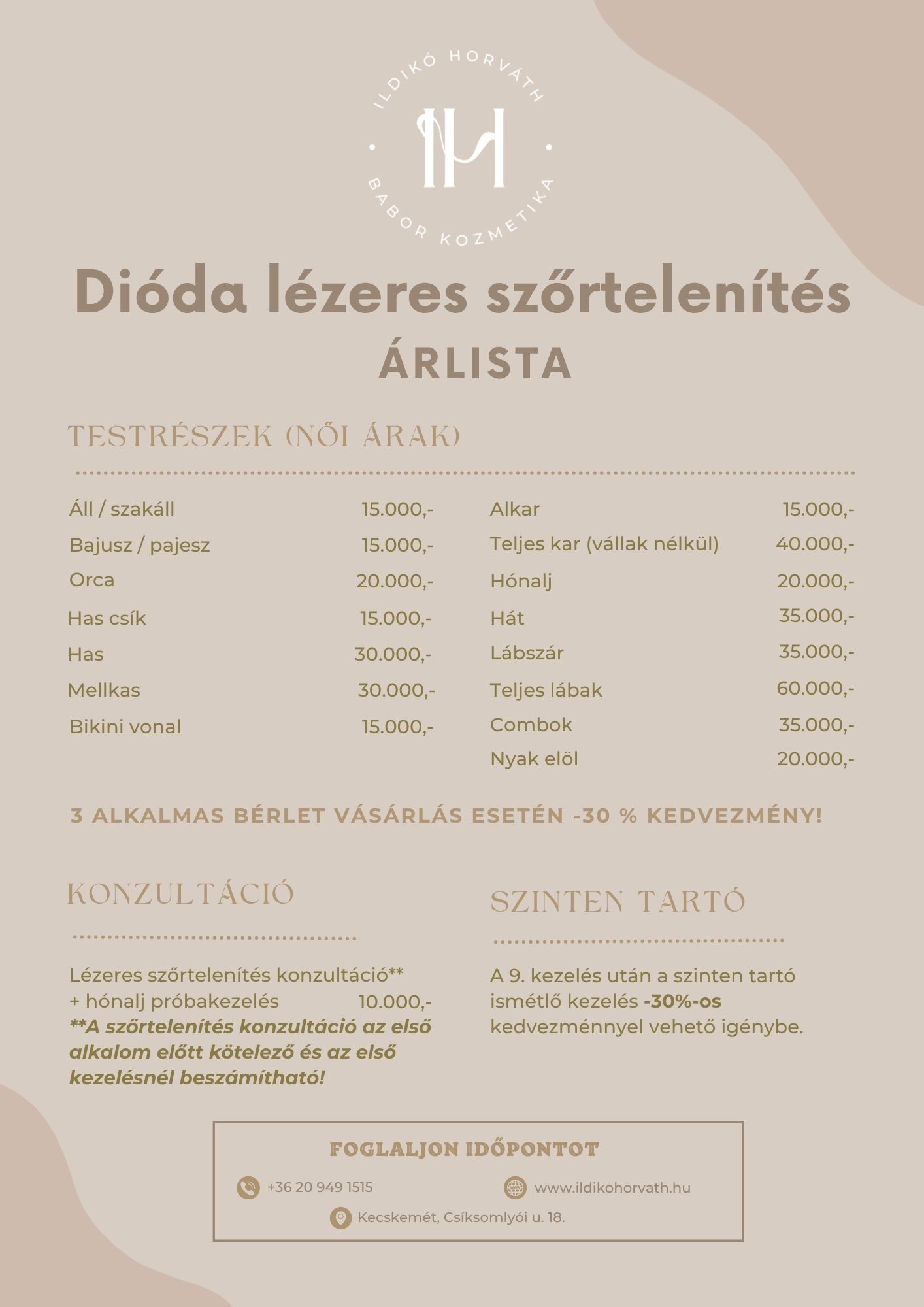 Lézeres szőrtelenítés Kecskemét